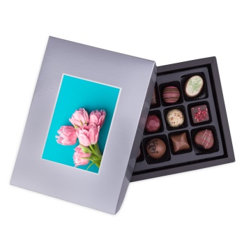 Cutie cu praline din ciocolată Postcard Midi Silver - Img 2