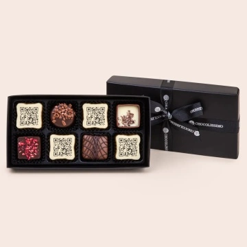 Cutie cu ciocolata personalizata cu cod QR