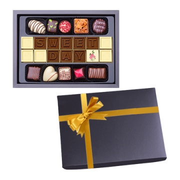 Mesaj de Ciocolată "Sweet Day" și 10 Praline Belgiene - Img 2