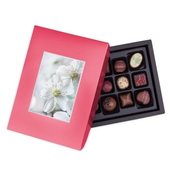Cutie cu praline din ciocolată Postcard Midi Red - Img 2