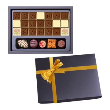 Mesaj de Ciocolată "Cea mai buna mamă" și 5 Praline Belgiene - Img 2