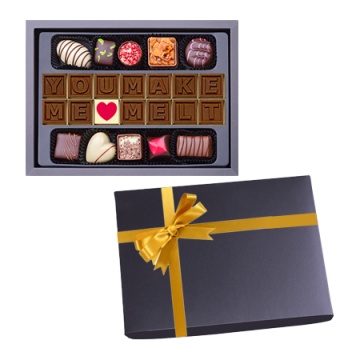Mesaj de Ciocolată "You Make Me Melt" și 10 Praline Belgiene - Img 2