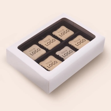 Cutie cu 6 praline belgiene personalizate cu logo