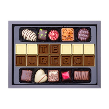 Mesaj de Ciocolată "Te iubesc" și 10 Praline Belgiene