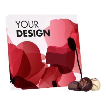 Cutie cu 16 praline belgiene personalizata cu grafica proprie
