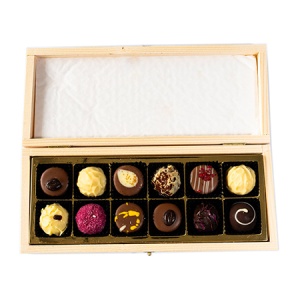Cutie de lemn cu praline belgiene Xquisite 12 - Img 2
