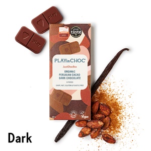 Ciocolată Neagră Vegană Organică - Colecție JUSTChoc (30g/60g/100g)