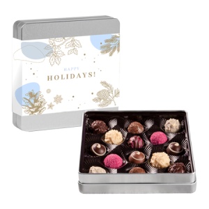 Cutie cu 14 praline belgiene - Metallic Box Christmas Edition