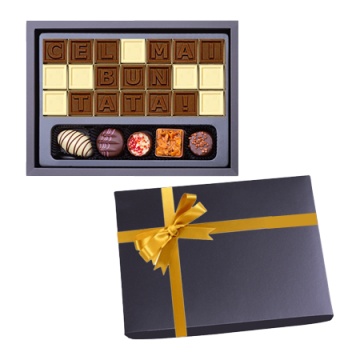 Mesaj de Ciocolată "Cel mai bun tată" și 5 Praline Belgiene - Img 2