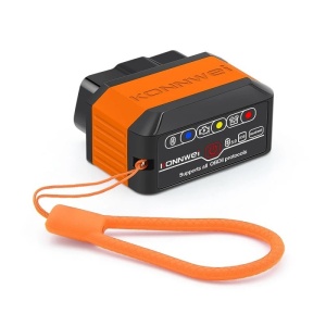 Automatikus diagnosztika OBD2 KONNWEI KW905, Bluetooth 5.0, BE-KI gomb, Android IOS kompatibilis, ELM 327 OBDII, narancs