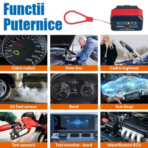 Prezentare functii adaptor diagnoza auto KONNWEI KW905 OBD2