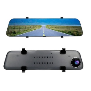 E-ACE A38 Visszapillantó tükörbe épített autós kamera, Dupla, 12", 2K, IPS, Érintőképernyő, 1440P, Éjjellátás, PIP - Img 4