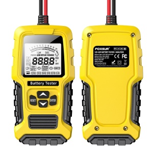 Tester Foxsur FBT-300 galben cu cabluri de conectare rosii si negre