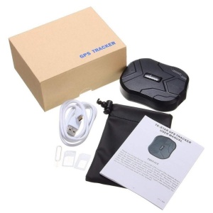 Continut pachet GPS tracker Techstar TK905 cu cablu USB, surubelnita si suport SIM