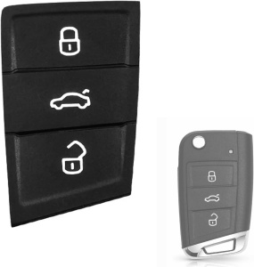 Gumi membrán autós kulcsgombokhoz VW Golf 7, Polo, Seat Leon, Ibiza, Ateca, Skoda Kodiaq, Karoq, Fabia – 3 gombos billentyűzet, kompatibilis a VAG modellekkel