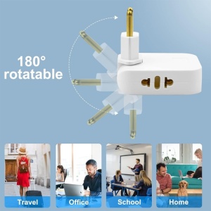 Adaptor priza multifunctional alb pentru calatorii internationale
