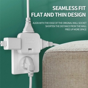 Adaptor triplu priza TS-A3 montat pe perete cu functie de rotire