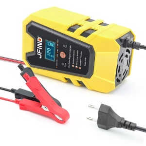 incarcator baterie auto cu functie de reparare puls jfind 12v 6a galben negru