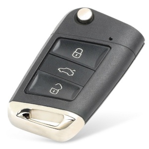 Komplett autókulcs Techstar® Volkswagen MQB, Golf MK7, T-Roc, Octavia, 3 gombos, 434 MHz, HU167