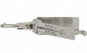 Lishi NSN14 2 az 1-ben autós dekóder pick Nissan Infiniti Subaru kulcsokhoz, ajtókhoz és csomagtartóhoz NSN14 DR/BT
