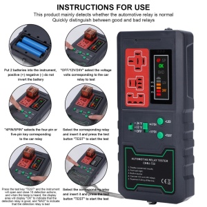 Tester auto wireless compatibil relee 4 pini si 5 pini afisaj LED