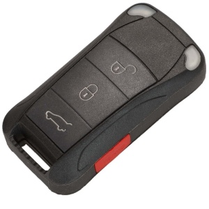 Techstar® Complete autókulcs Porsche Cayenne 2003-2011, 3 + 1 gomb, fekete