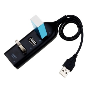 Hub USB Techstar negru cu 4 porturi si cablu fix