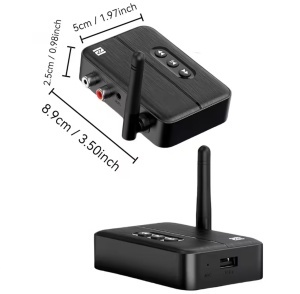 Techstar® M60 Bluetooth 5.4 Audio Receiver RX adapter, NFC párosítás, AUX + RCA, USB lejátszás, Type-C, pendrive, integrált mikrofon, HiFi, 10m - Img 8