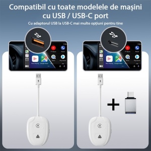 Prezentare conectare adaptor wireless Techstar pentru CarPlay si Android Auto