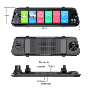 Techstar® Z9 Plus kéttükrös autós kamera, Android 8.1, 4G és WiFi, 9,66" IPS Touch Full HD, Hotspot, ADAS, GPS, FM-modulátor, autós asszisztens - Img 8