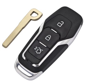 Techstar Car Key Shell, Kompatibilis Ford Mondeo, Mustang, Focus, Fusion, S-Max, Galaxy, Explorer, 3 gombbal és HU101 pengével
