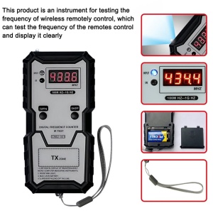 Tester digital de frecventa Techstar pentru telecomenzi auto, afisaj LCD si lumina LED