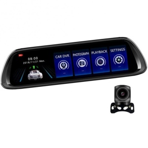 Techstar K62 Dual Full-HD Mirror DVR autós videokamera, 170 ° -os szög, 10 hüvelykes LED-kijelző, éjszakai látás, széles tartomány, mikrofonnal - Img 1
