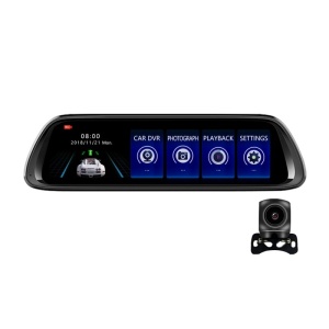 Techstar K62 Dual Full-HD Mirror DVR autós videokamera, 170 ° -os szög, 10 hüvelykes LED-kijelző, éjszakai látás, széles tartomány, mikrofonnal - Img 3