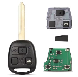 Techstar komplett és programozható autókulcs, kompatibilis Toyota Yaris, Avensis, Corolla és Carina modellekkel – 433MHz, 4C chip, TOY47 penge