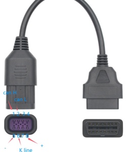 Adaptor vertical OBD2 16 pini female catre Polaris 8 pini – RZR, Ranger, Sportsman