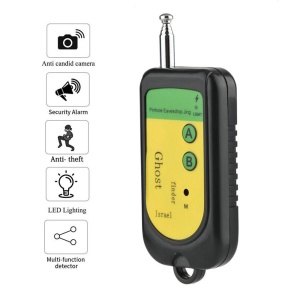 Techstar RF jeldetektor, 100–2400 MHz, akár 10 m-es hatótáv, vezeték nélküli kamerákhoz, mikrofonokhoz és jeladókhoz, teleszkópos antennával, hosszú/rövid távolságú keresési móddal, hordozható, fekete - Img 5
