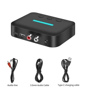 Techstar T88 Bluetooth Audio Receiver, Bluetooth 5.3, Bluetooth 5.3, AUX 3.5mm + RCA L/R, USB Play (U-Disk), USB-C 5V, 10m hatótávolság, Stereo HiFi - Img 7