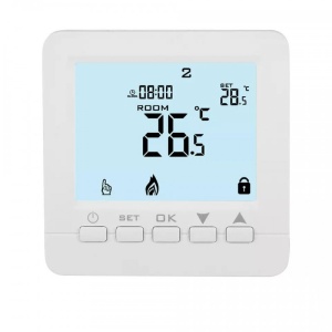 Techstar, TH-06 Termosztát, digitális képernyő, süllyesztett, 16 A, 3500 W, 220 V tápegység, padlóérzékelő, fehér - Img 6