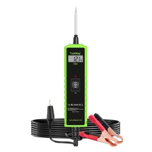 TopDiag P60 autós elektromos áramkör tesztelő, 6-30V, Diagnosztika LCD kijelzővel, rövidzárlat észlelés, polaritás azonosítás, diódák, földelés, alkatrész aktiválás, LED zseblámpa, 4 m hosszú