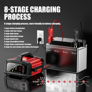 Redresor Foxsur FPT-250 incarcare rapida baterii auto, moto, camioane, barci