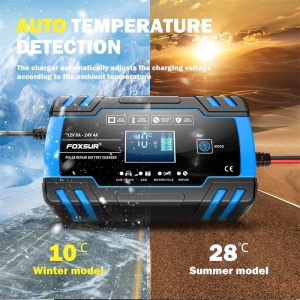 Prezentare incarcator auto Foxsur B0228-L pentru incarcare rapida si reparare baterii