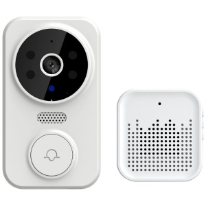 Intelligens csengő Techstar® M8 Tuya, 1080P, 2,4G WIFI, 800 mAh, DC5V/2A, Éjszakai láthatóság, IP 65, Fehér