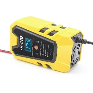 incarcator auto jfind 12v cu functie puls de reparare galben negru