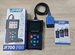 tester auto JFIND JF700 Pro OBD2 cu ambalaj cutie si cablu