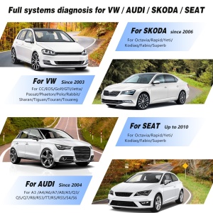 imagini compatibilitate tester KW450 cu modele VW Audi Skoda Seat
