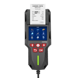 Tester acumulatori auto KONNWEI cu imprimanta si afisaj LCD