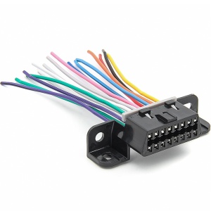 OBD2 csatlakozó anya 16 tűs vezetékekkel, Techstar, pigtail 10 cm, J1962 A típusú 12V – port áthelyezéséhez/cseréjéhez