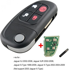 Cheie auto completa Jaguar 4 butoane cu cip 4D60 si electronica – model NHVWB1U241