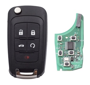 Programozható teljes autókulcs, kompatibilis a Chevrolet Captiva, Cruze, Malibu és Opel Antara modellekkel, 4+1 gombbal, 433MHz frekvenciával, ID46 chippel, intelligens kulccsal, akkumulátorr